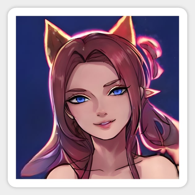 80s Neon Retrowave Anime Girl Sticker by animegirlnft